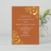  goud en terracotta bruiloft QR-code Folie Uitnodiging (Staand Voorkant)