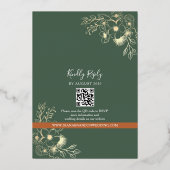  goud en terracotta bruiloft QR-code Folie Uitnodiging (Achterkant)