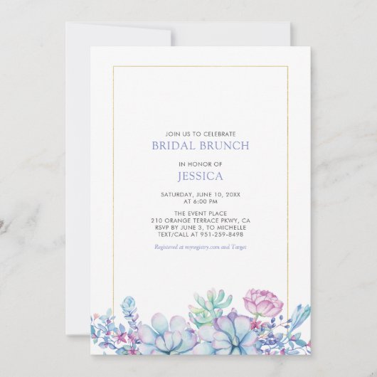 Goud en tropisch gesternte Bridal Brunch Shower in Kaart (Voorkant)