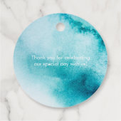 Goud en Turquoise bruiloft gunst labels (Achterkant)