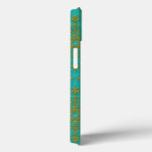 Goud en Turquoise Damast Stijl Patroon Case-Mate iPhone Case (Achterkant / Rechts)