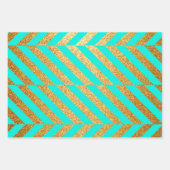 Goud en Turquoise-Design Inpakpapier Vel (Voorkant 3)