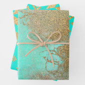 Goud en Turquoise-Design Inpakpapier Vel (In situ)