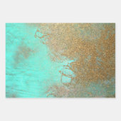 Goud en Turquoise-Design Inpakpapier Vel (Voorkant)