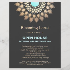 Goud en Turquoise Lotus Mandala Yoga Flyer