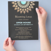 Goud en Turquoise Lotus Mandala Yoga Flyer (Hand)