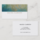 Goud en turquoise magisch marmer visitekaartje (Voorkant / Achterkant)