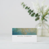 Goud en turquoise magisch marmer visitekaartje (Staand voorkant)