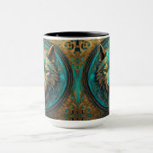 Goud en Turquoise Wolf Head Mok (Midden)
