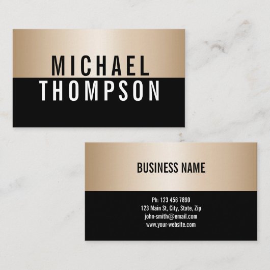 GOUD EN VET Elegant Modern Eenvoudig Professioneel Visitekaartje (Voorkant / Achterkant)