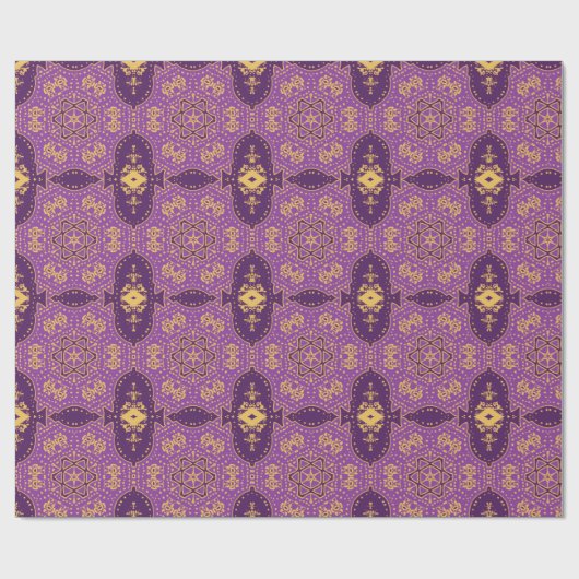 Goud en Violet Cadeaupapier (Vlak)