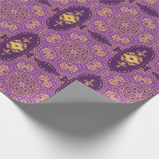 Goud en Violet Cadeaupapier (Hoek)