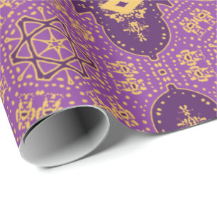 Goud en Violet Cadeaupapier