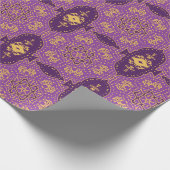 Goud en Viooltjes Cadeaupapier (Hoek)