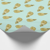 Goud en Waterverf Ananassen Cadeaupapier (Hoek)