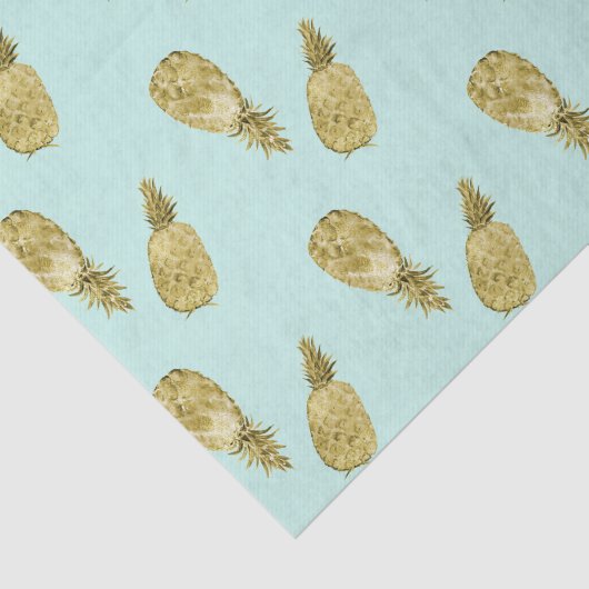 Goud en Waterverf Ananassen Tissuepapier (Detail)