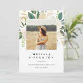 Goud en Waterverf bloemen Fotogradatie Partij Kaart (Staand voorkant)