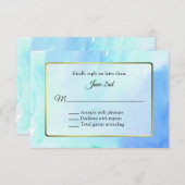 Goud en Waterverf Lijst Wedding RSVP (Voorkant / Achterkant)
