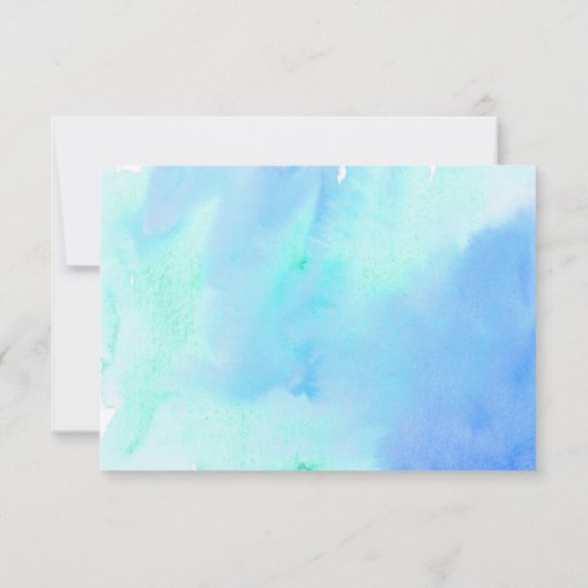 Goud en Waterverf Lijst Wedding RSVP Kaartje (Achterkant)