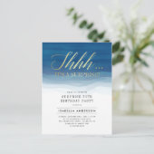 Goud en Waterverf Verrassende feestdagen Uitnodiging Briefkaart (Staand voorkant)