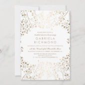 Goud en White Baby's Breath Vrijgezellenfeest Kaart (Voorkant)