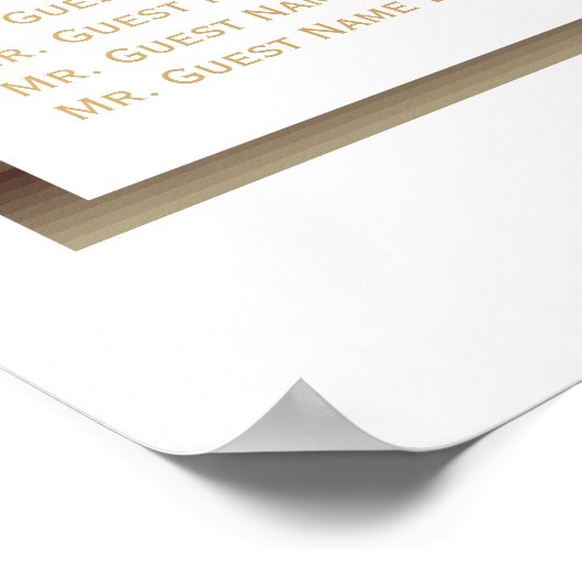 Goud en wit - 12 Zitkuur Poster (Hoek)