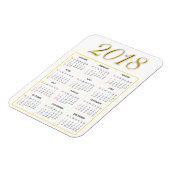 Goud en Wit 2018 Kalender Magneet (Linkerzijde)