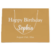 Goud en Wit 21e Verjaardag Gift Bag - Groot formaa Cadeauzakje (Voorkant)