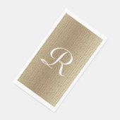 Goud en wit 50ste huwelijksjubileum monogram servet (Hoek)