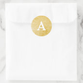 Goud en wit, aangepast monogram envelop ronde sticker (Tas)