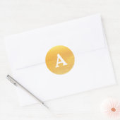Goud en wit, aangepast monogram envelop ronde sticker (Envelop)