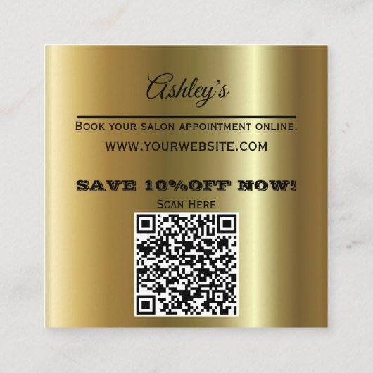 Goud en wit, aangepast Visitekaartje (Achterkant)