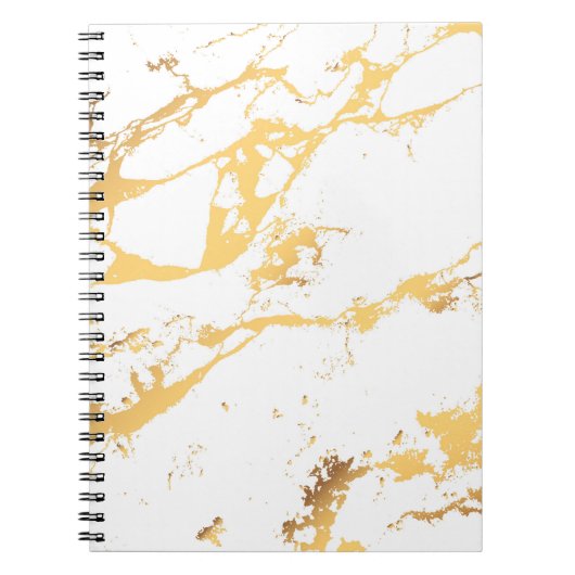 Goud en wit Abstract acrylverf Abstract Notitieboek (Voorkant)