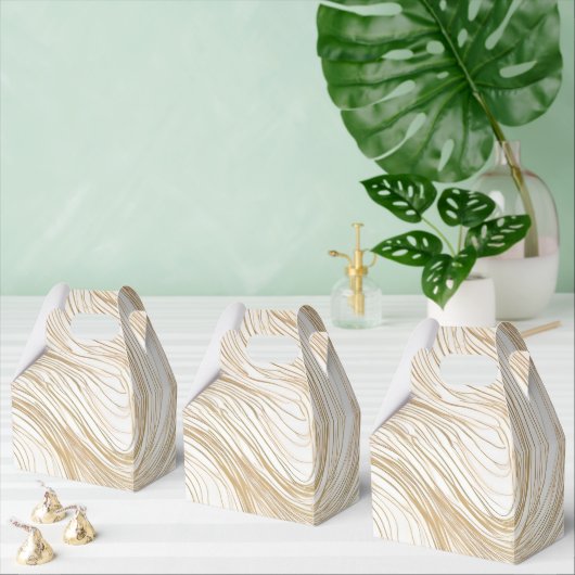 Goud en Wit Abstract Ontwerp Favoriet Box Bedankdoosjes (Meervoudige)