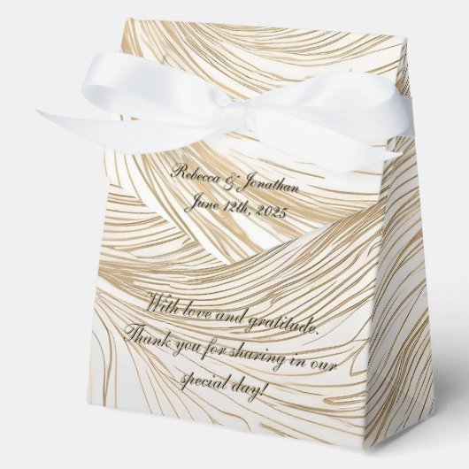 Goud en Wit Abstract Ontwerp Favoriet Box Bedankdoosjes (Voorkant)