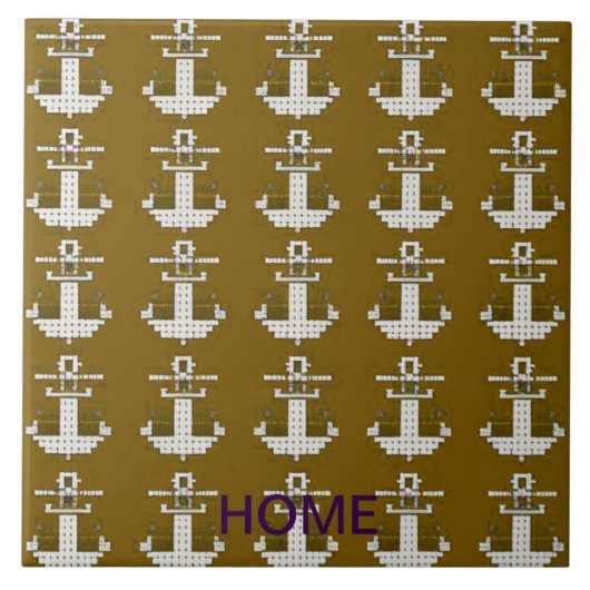 Goud en wit abstract tegeltje (Voorkant)