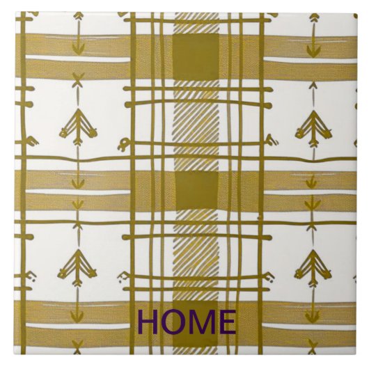 Goud en wit abstract tegeltje (Voorkant)