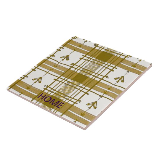 Goud en wit abstract tegeltje (Zijkant)