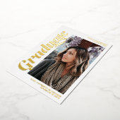 Goud en wit afstuderen manuscript 3 foto's afstude folie uitnodiging (Gedraaid)