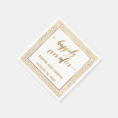 Goud en wit, altijd en altijd, hartdiamanten servet (Hoek)