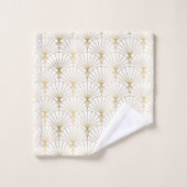 Goud en wit Art Deco 2-patroon Bad Handdoek (Wasdoekje)