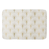 Goud en wit Art Deco 2-patroon Badmat (Voorkant)