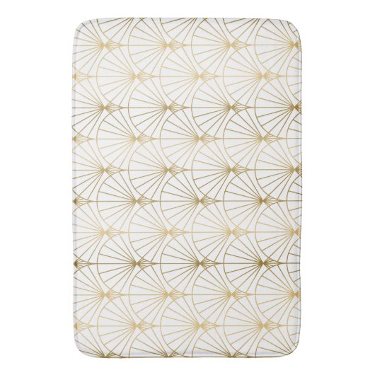 Goud en wit Art Deco 2-patroon Badmat (Voorkant Verticaal)