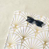 Goud en wit Art Deco 2-patroon Strandlaken (In situ)