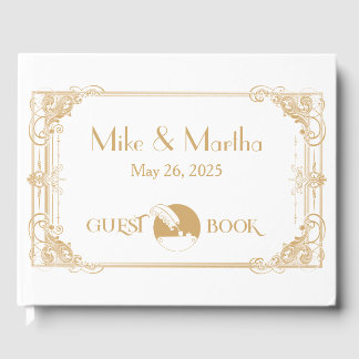 Goud en wit  Art Deco gastenboek