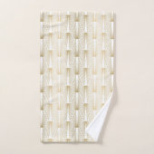Goud en wit Art Deco geometrisch patroon Bad Handdoek (Handdoek)