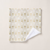 Goud en wit Art Deco geometrisch patroon Bad Handdoek (Wasdoekje)