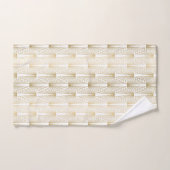 Goud en wit Art Deco geometrisch patroon Bad Handdoek (Handdoek)