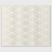 Goud en wit art-deco naadloos patroon 2 cadeaupapier (Vlak)
