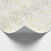Goud en wit art-deco naadloos patroon 2 cadeaupapier (Hoek)